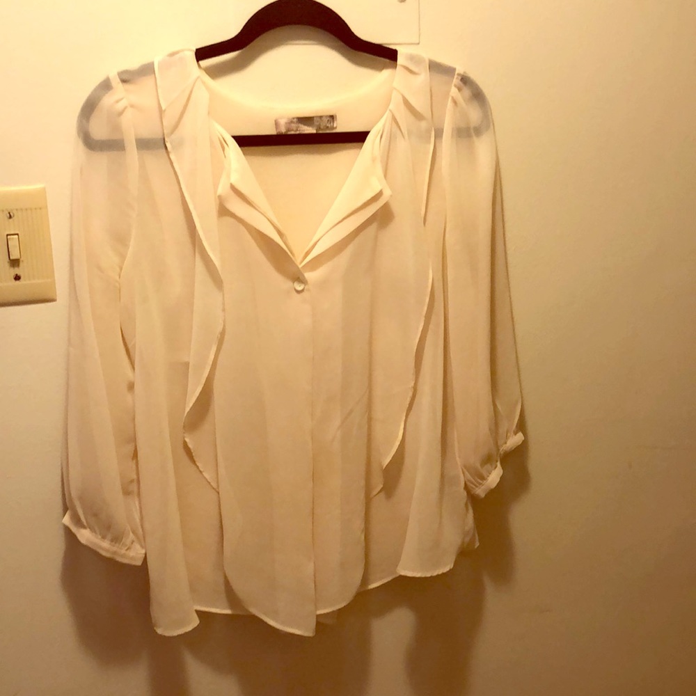 Beautiful Sheer Cream Blouse F21
